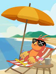 Redbirb on a beach